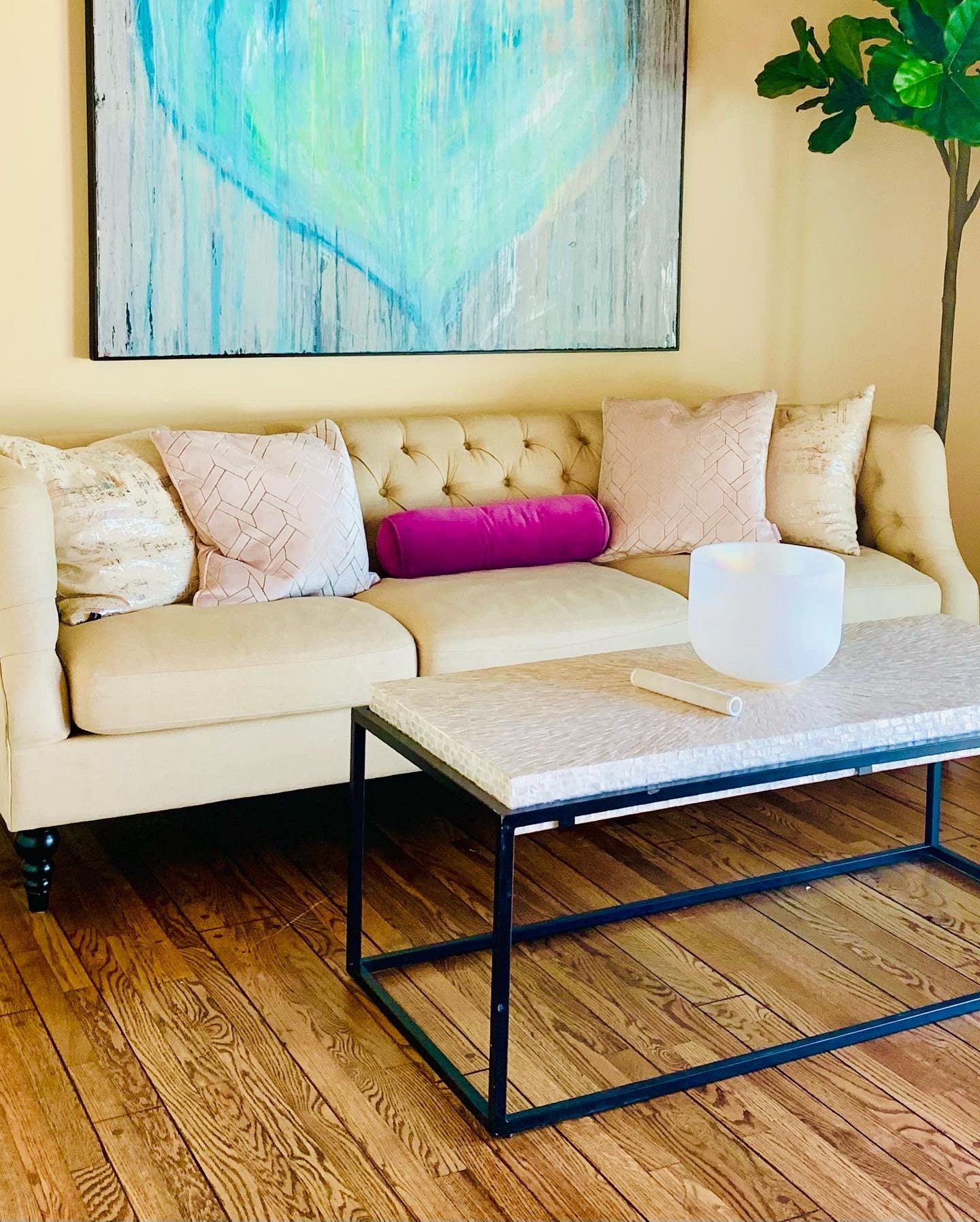 Simple tufted sofa