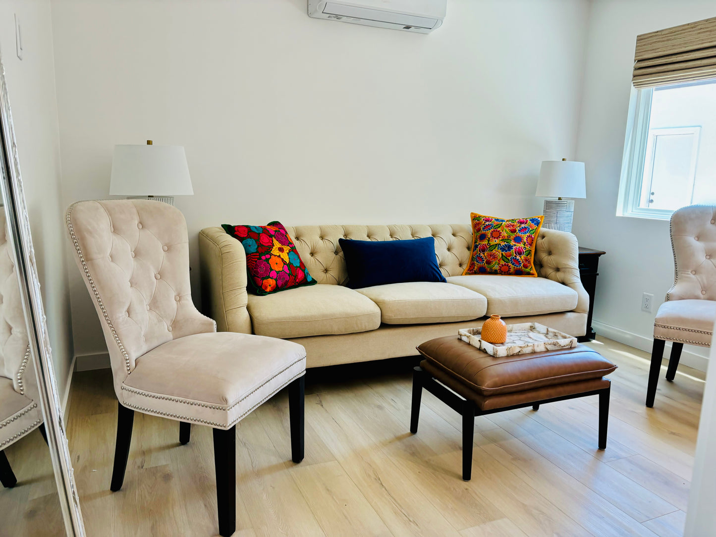 Simple tufted sofa